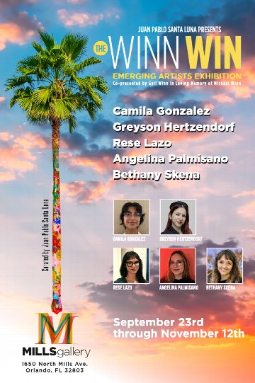 Juan Pablo Santa Luna Presents: The WINN WIN Emerging Artists Exhibition 2026 — Art Gallery at Mills Park, Sep 23, 2026 → Nov 12, 2026