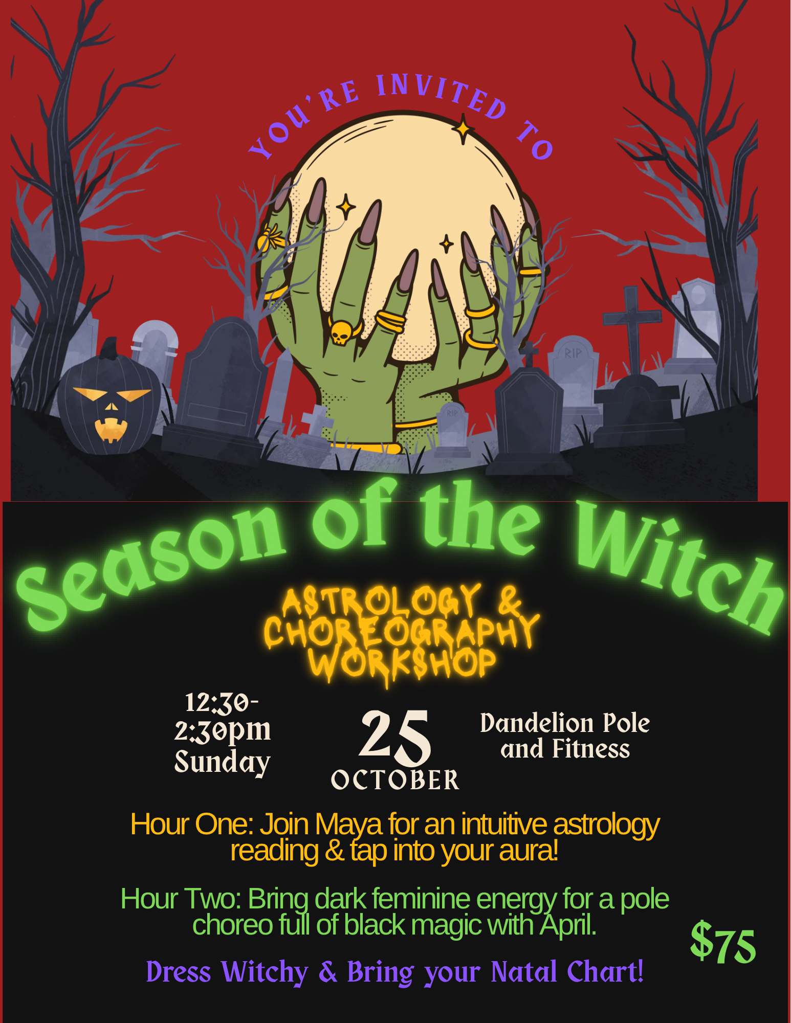 Season of the Witch - Intuitive Astrology & Pole Choreography Workshop
